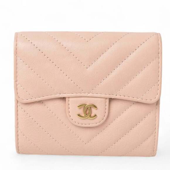 CHANEL Authentic Pink Leather Wallet